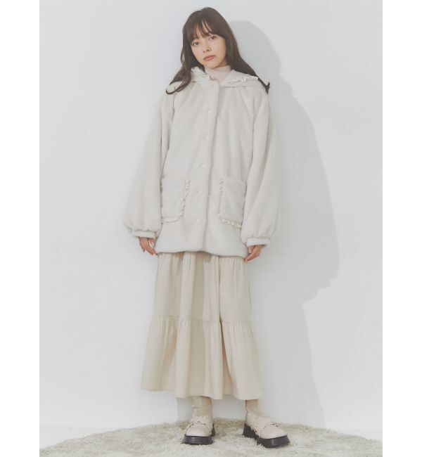 merry jenny「フリルフードフェイクファージャケット」|その他|