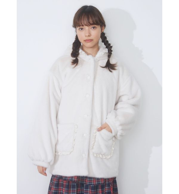 merry jenny「フリルフードフェイクファージャケット」|その他|
