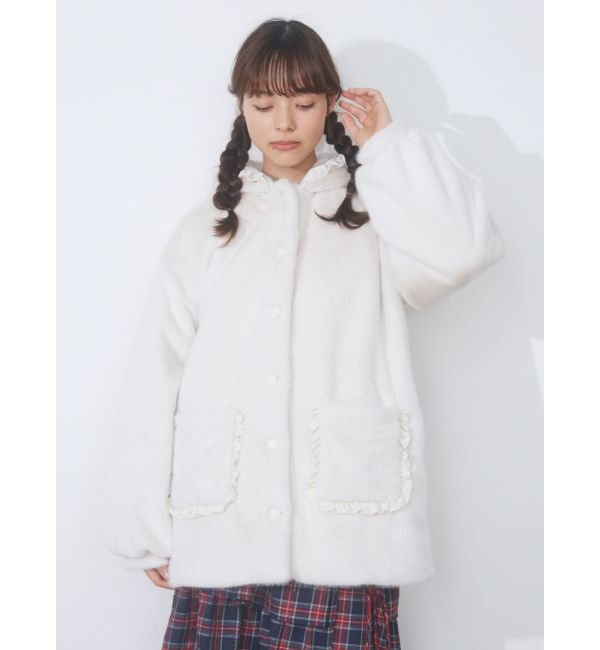 merry jenny「フリルフードフェイクファージャケット」|その他|