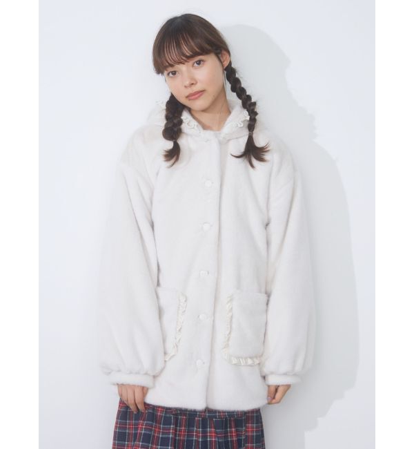 merry jenny「フリルフードフェイクファージャケット」|その他|
