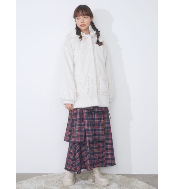 merry jenny「フリルフードフェイクファージャケット」|その他|