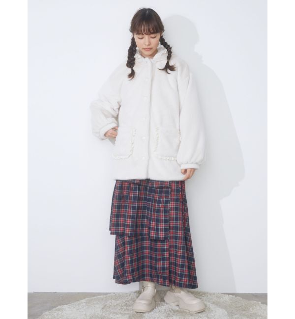 merry jenny「フリルフードフェイクファージャケット」|その他|