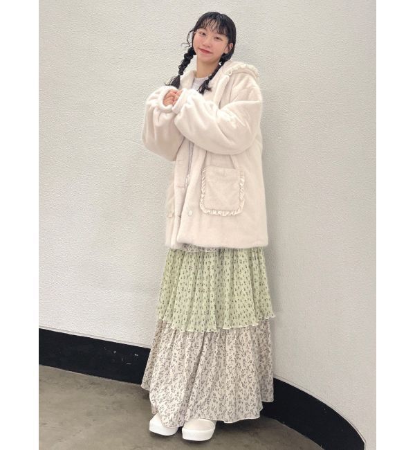 merry jenny「フリルフードフェイクファージャケット」|その他|