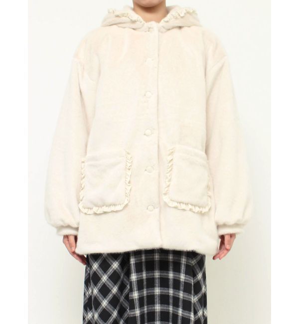 merry jenny「フリルフードフェイクファージャケット」|その他|
