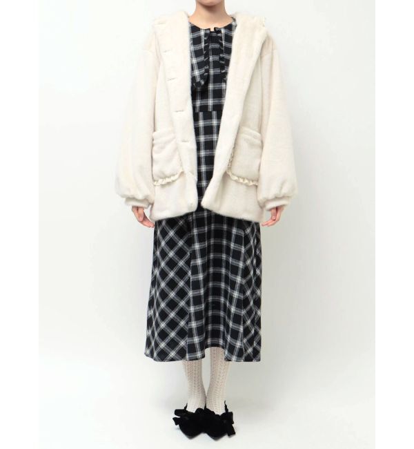 merry jenny「フリルフードフェイクファージャケット」|その他|