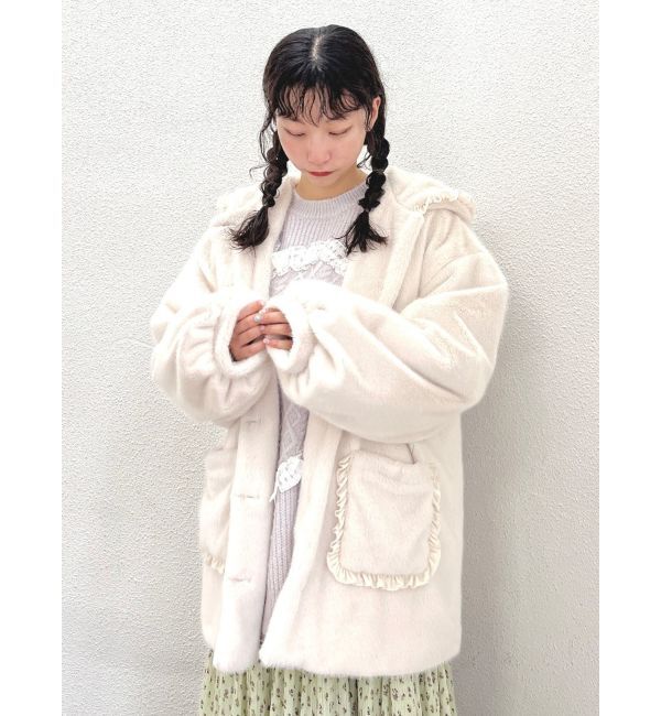 merry jenny「フリルフードフェイクファージャケット」|その他|