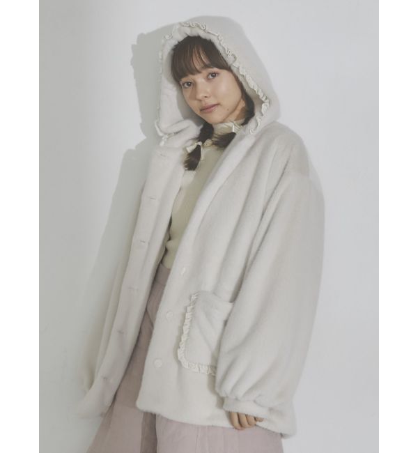 merry jenny「フリルフードフェイクファージャケット」|その他|