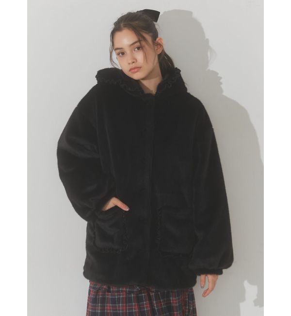 merry jenny「フリルフードフェイクファージャケット」|その他|