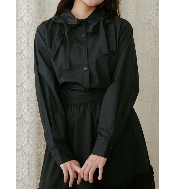 merry jenny「リボンリボンシャツ」|シャツ・ブラウス|ブラック