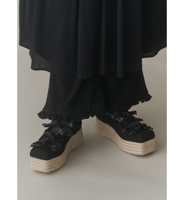 merry jenny「ribbon balletジュートウェッジサンダル」|サンダル|