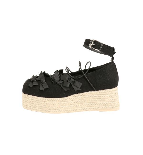 merry jenny「ribbon balletジュートウェッジサンダル」|サンダル|