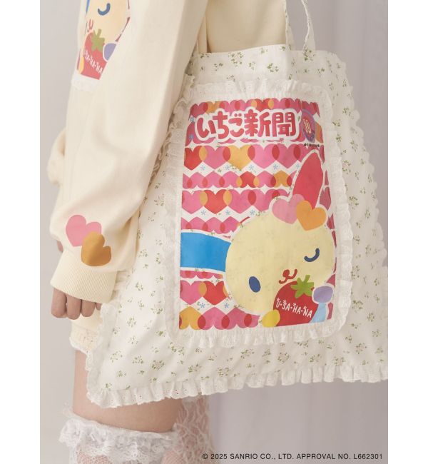 merry jenny「いちご新聞frill frillトート」|トートバッグ|