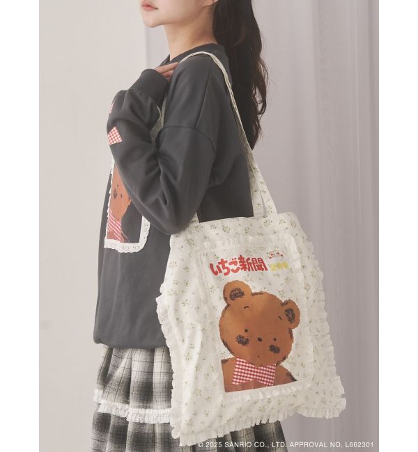 merry jenny「いちご新聞frill frillトート」|トートバッグ|