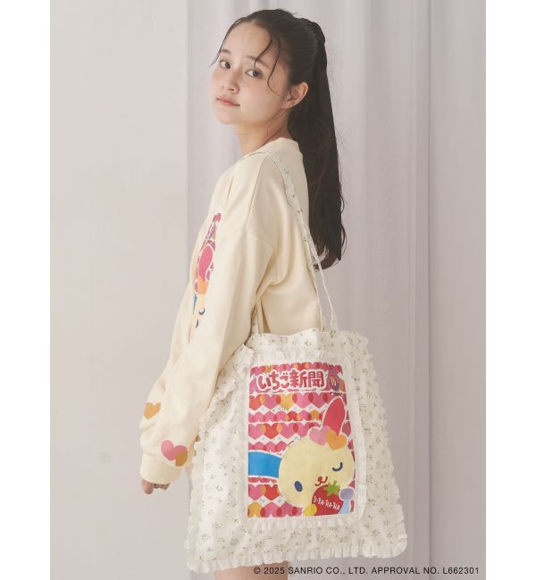 merry jenny「いちご新聞frill frillトート」|トートバッグ|イエロー