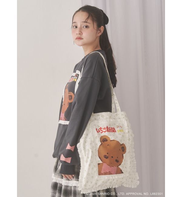 merry jenny「いちご新聞frill frillトート」|トートバッグ|ブラウン