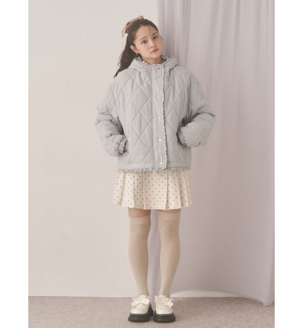 merry jenny「フリルキルティングフードジャケット」|ダウン|