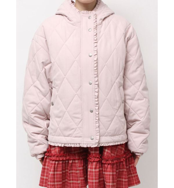 merry jenny「フリルキルティングフードジャケット」|ダウン|
