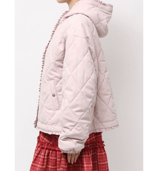 merry jenny「フリルキルティングフードジャケット」|ダウン|