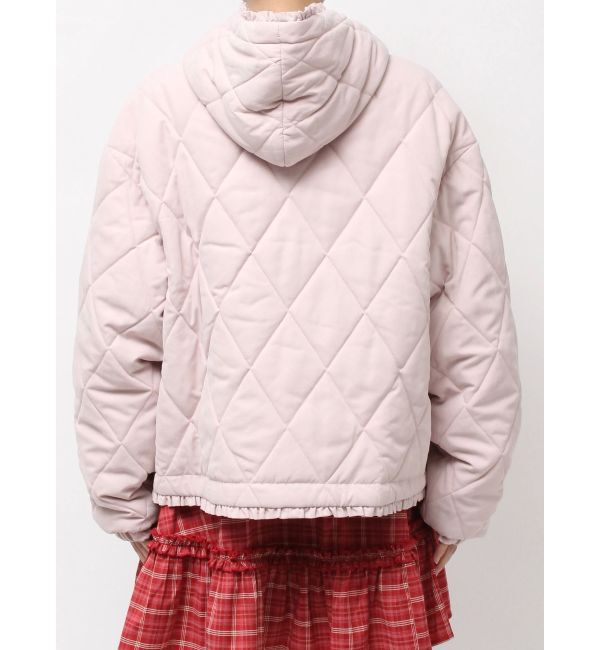 merry jenny「フリルキルティングフードジャケット」|ダウン|