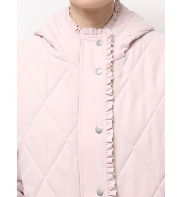 merry jenny「フリルキルティングフードジャケット」|ダウン|