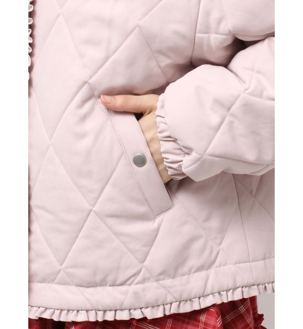 merry jenny「フリルキルティングフードジャケット」|ダウン|