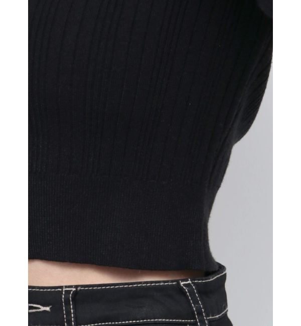 GYDA「ベロアリボンオフショルニットトップス」|ニット・セーター|