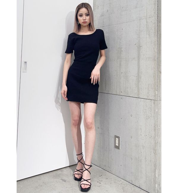 GYDA「BACKリボン クルーネック ワンピース」|ワンピース|