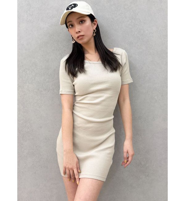 GYDA「BACKリボン クルーネック ワンピース」|ワンピース|