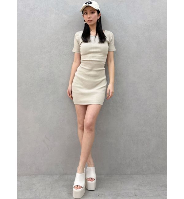 GYDA「BACKリボン クルーネック ワンピース」|ワンピース|