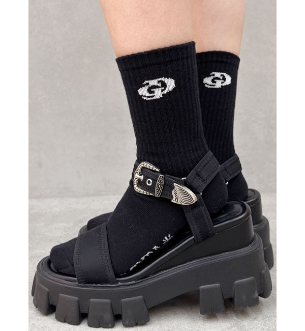 GYDA「ボリュームソールthree pieceバックルサンダル」|サンダル|ブラック