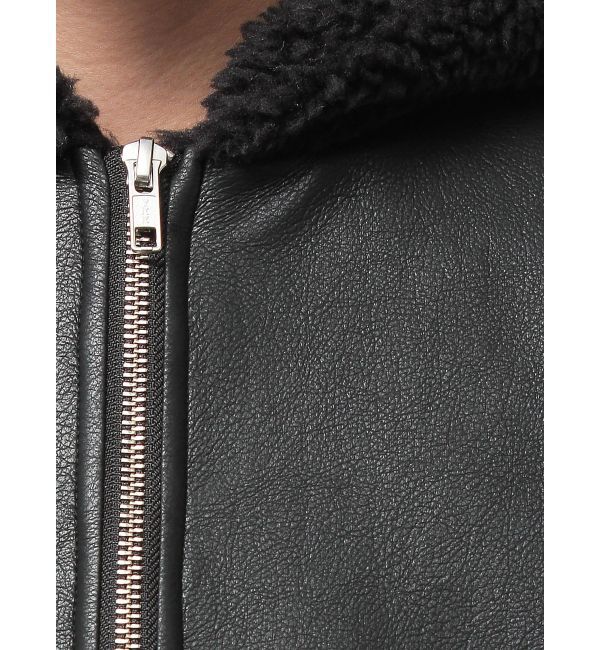 GYDA「Hoodie Fake Leatherコート」|ブルゾン・スタジャン|