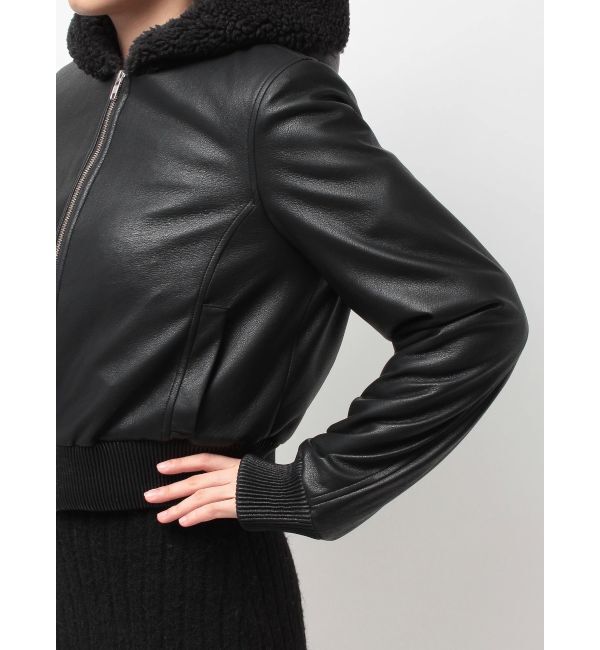 GYDA「Hoodie Fake Leatherコート」|ブルゾン・スタジャン|