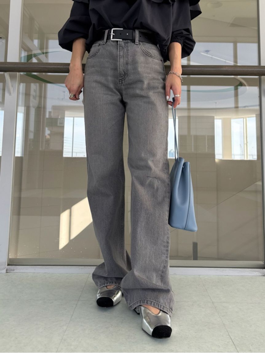 Mila Owen「ミッドライズストレートデニムパンツ【ウォッシャブル】」|デニム|GRY