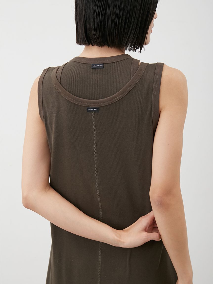 Mila Owen「【セットアイテム】タンクレイヤードマキシカットソーワンピース」|ワンピース|