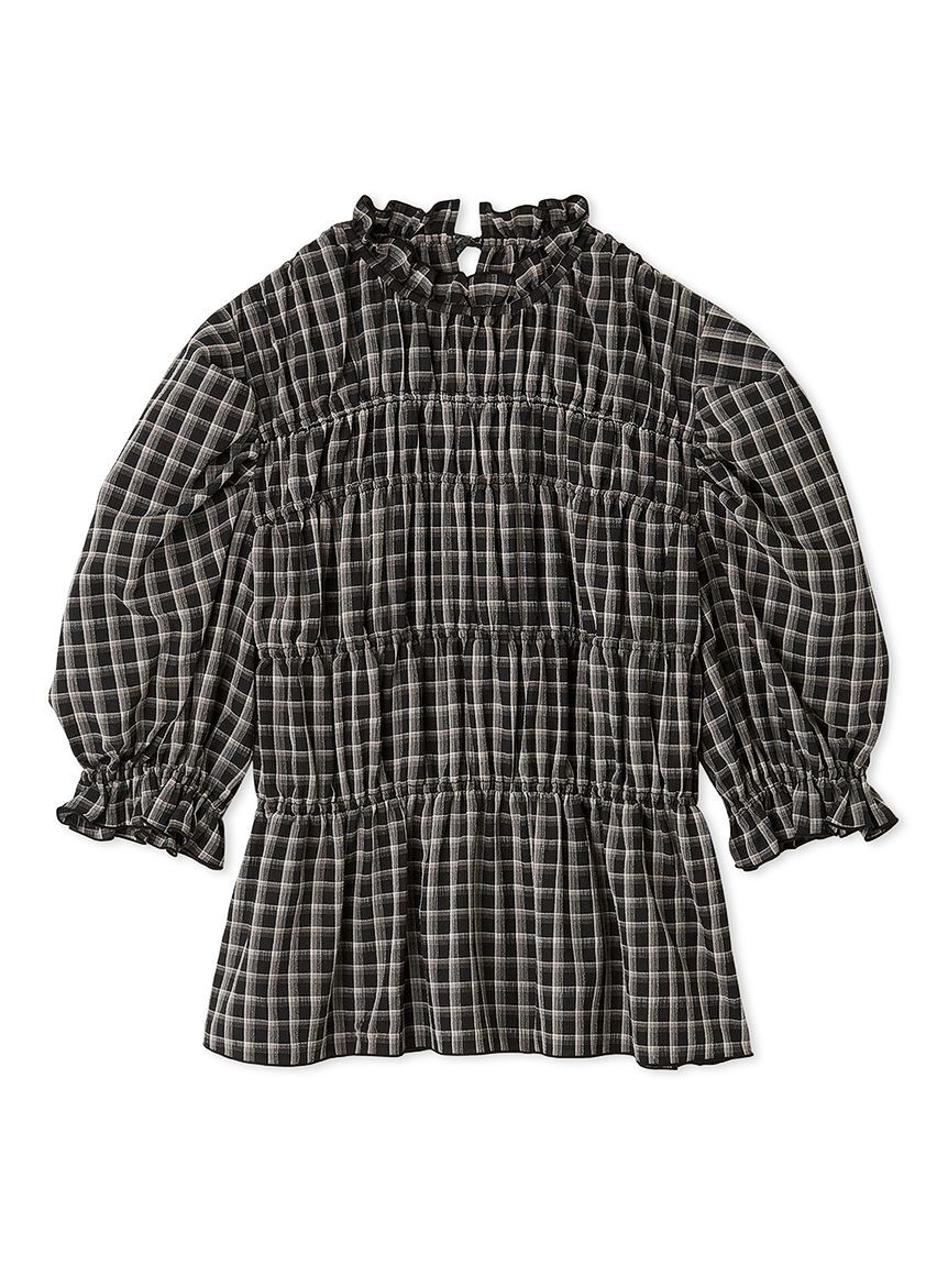 Mila Owen「シャーリングペプラムフリルブラウス」|シャツ・ブラウス|