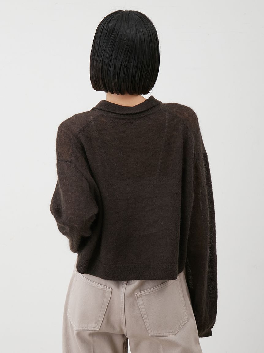 Mila Owen「モヘア混シアーポロニットプルオーバー」|ニット・セーター|