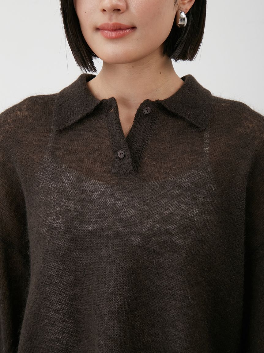 Mila Owen「モヘア混シアーポロニットプルオーバー」|ニット・セーター|