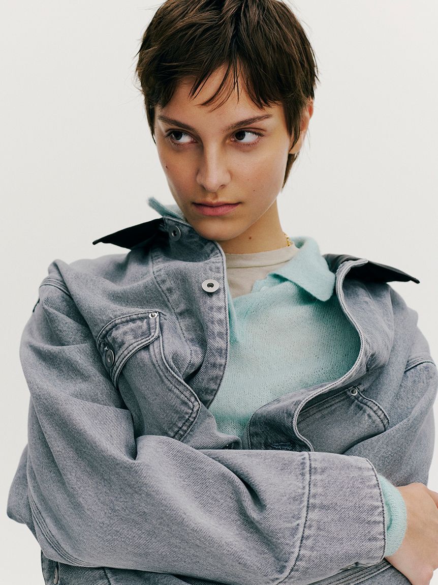 Mila Owen「モヘア混シアーポロニットプルオーバー」|ニット・セーター|