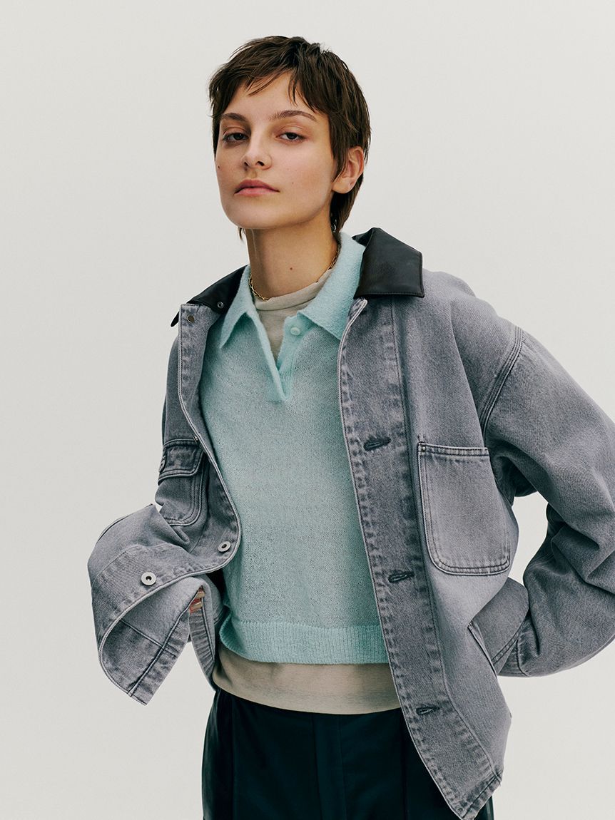 Mila Owen「モヘア混シアーポロニットプルオーバー」|ニット・セーター|