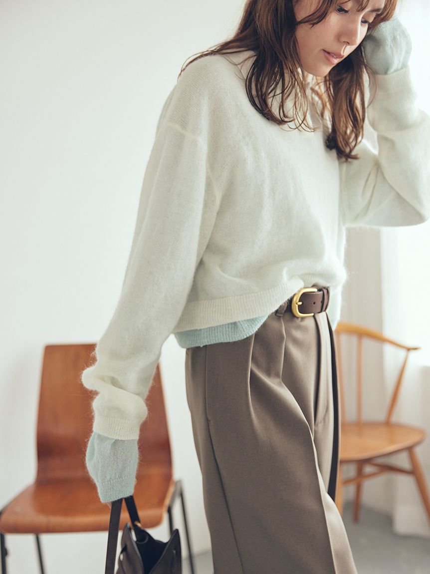 Mila Owen「モヘア混シアーポロニットプルオーバー」|ニット・セーター|