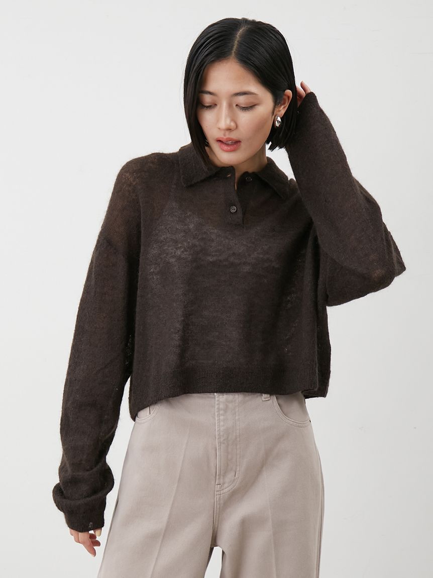 Mila Owen「モヘア混シアーポロニットプルオーバー」|ニット・セーター|BRW