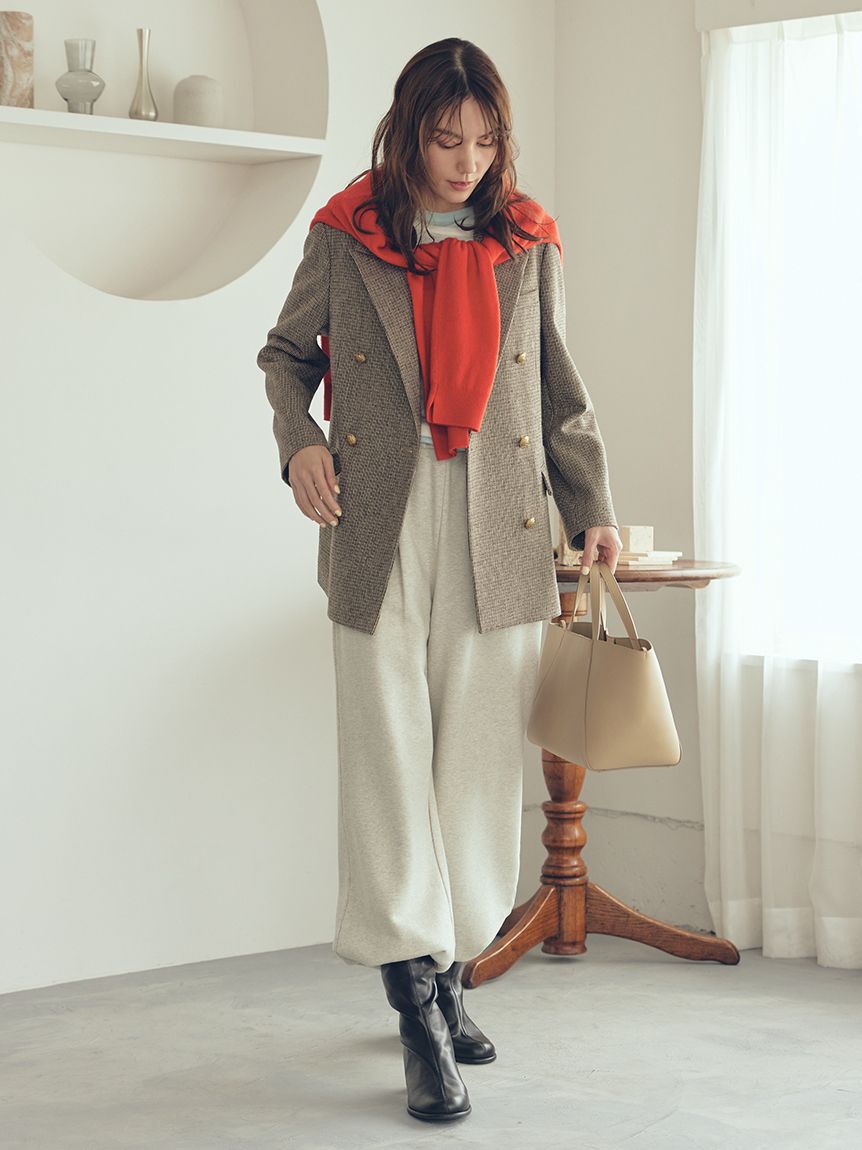 Mila Owen「【セットアップ対応】裾ドロストコットンスウェットパンツ」|チノ|