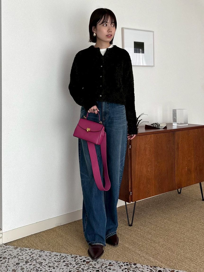 Mila Owen「クルーネックシャギーニットカーデ」|カーディガン|