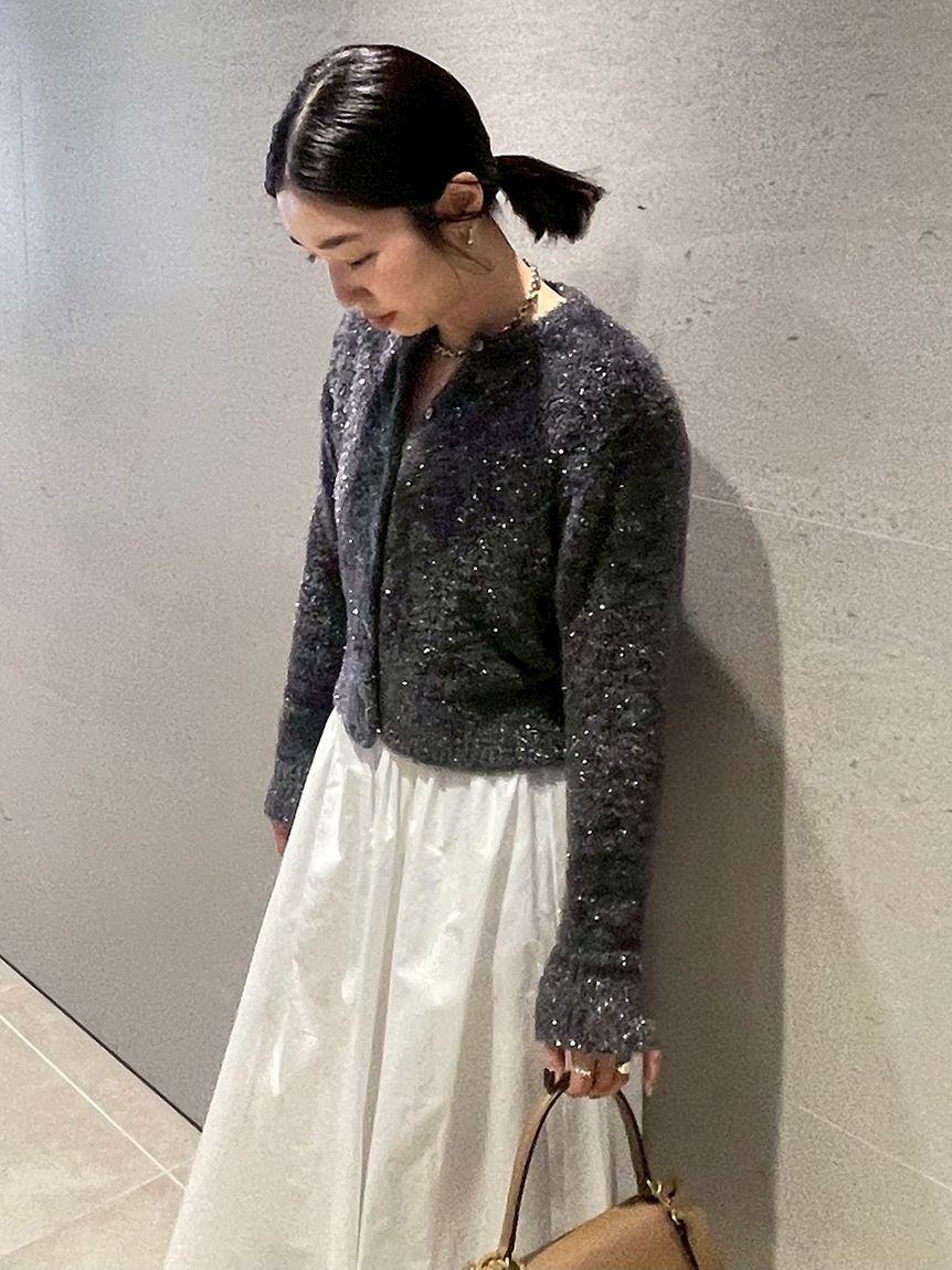 Mila Owen「クルーネックシャギーニットカーデ」|カーディガン|