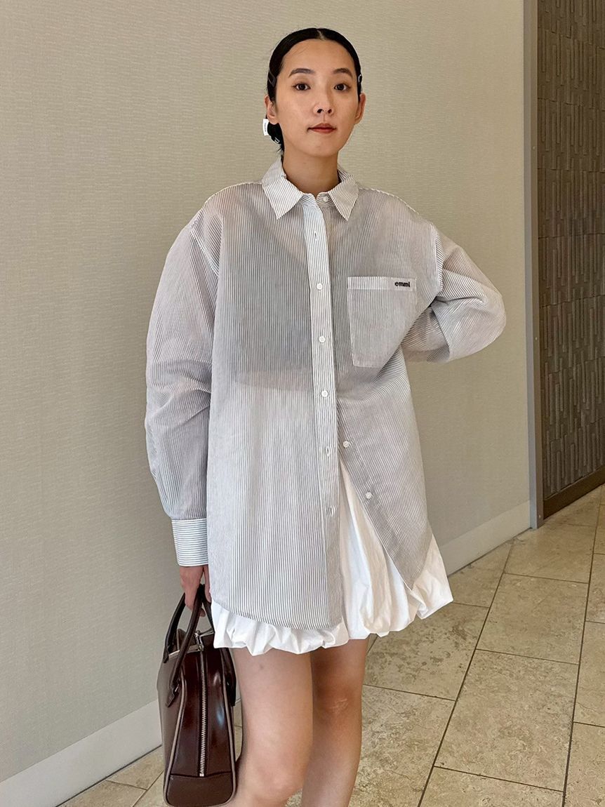 emmi atelier「シアーストライプシャツ」|シャツ・ブラウス|WHT