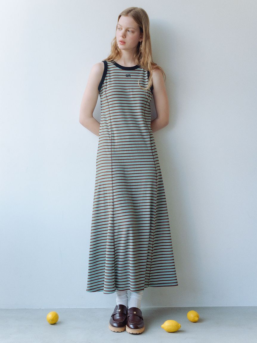 FURFUR「ロゴ刺繍ボーダーワンピース」|ワンピース|