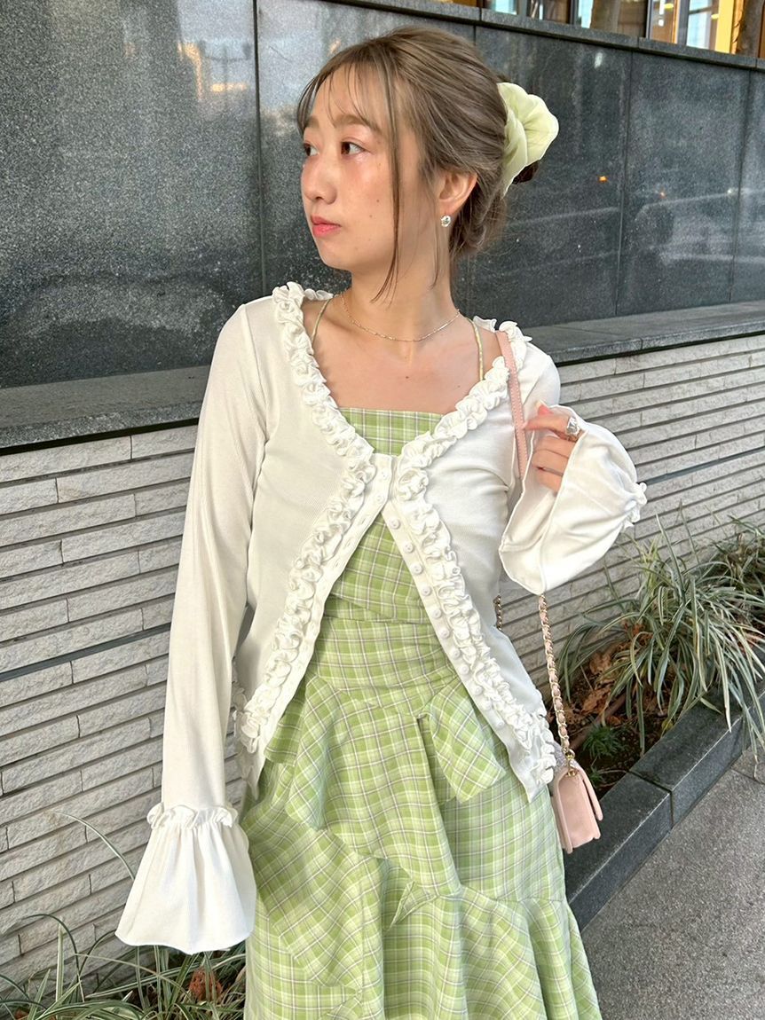 FURFUR「【WEB限定カラー】フリルカーディガン」|カーディガン|