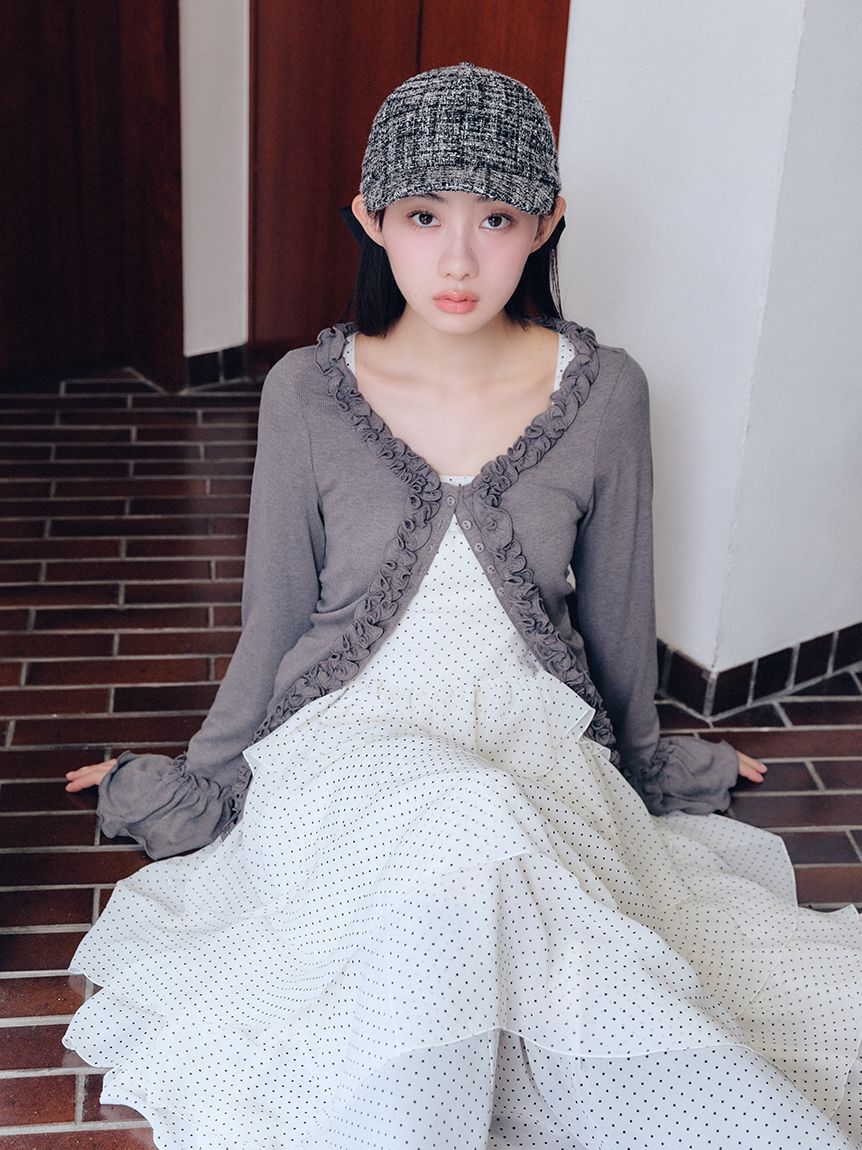 FURFUR「【WEB限定カラー】フリルカーディガン」|カーディガン|GRY