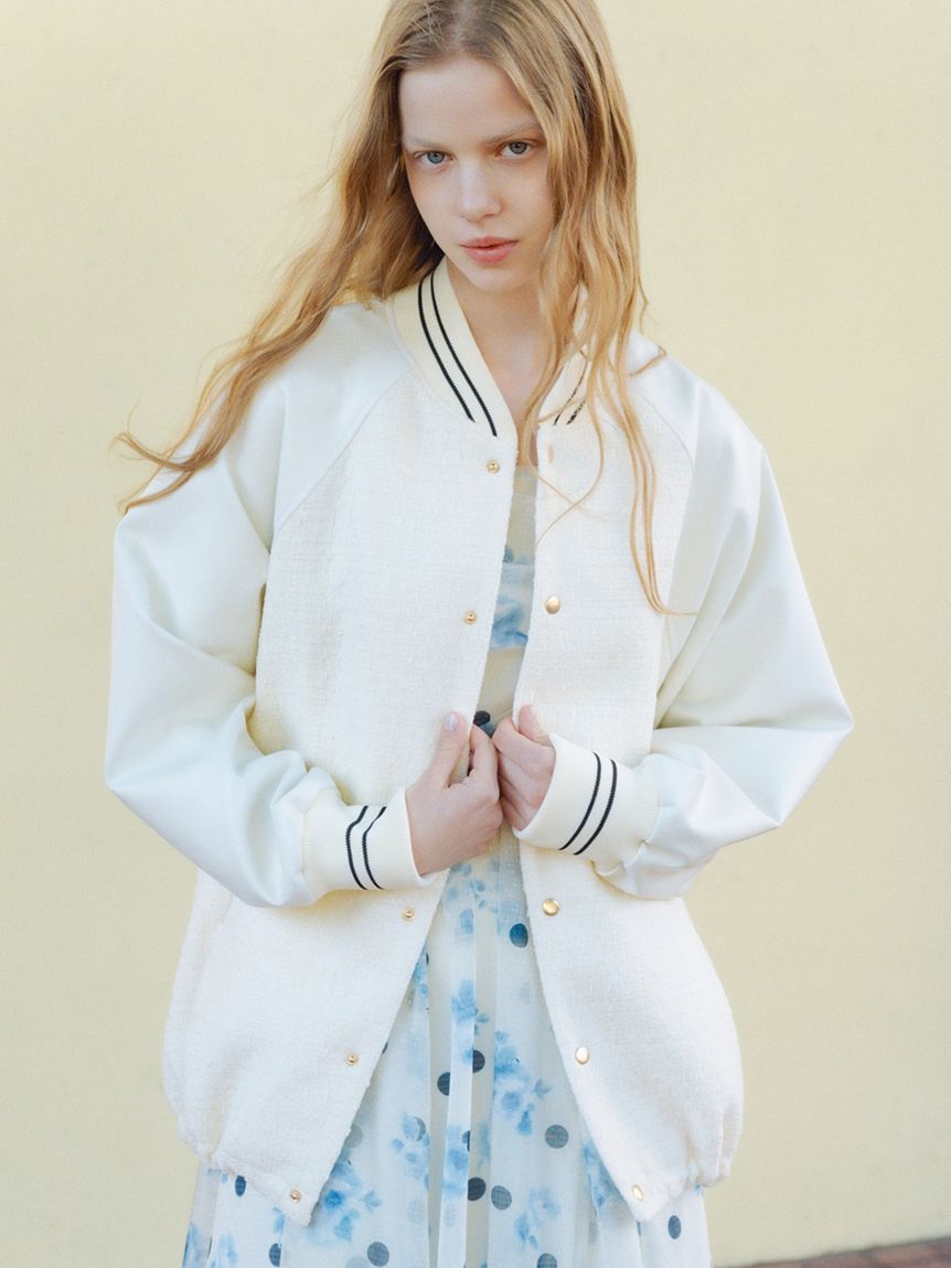 FURFUR「2WAYツイードスタジャン」|ブルゾン・スタジャン|WHT