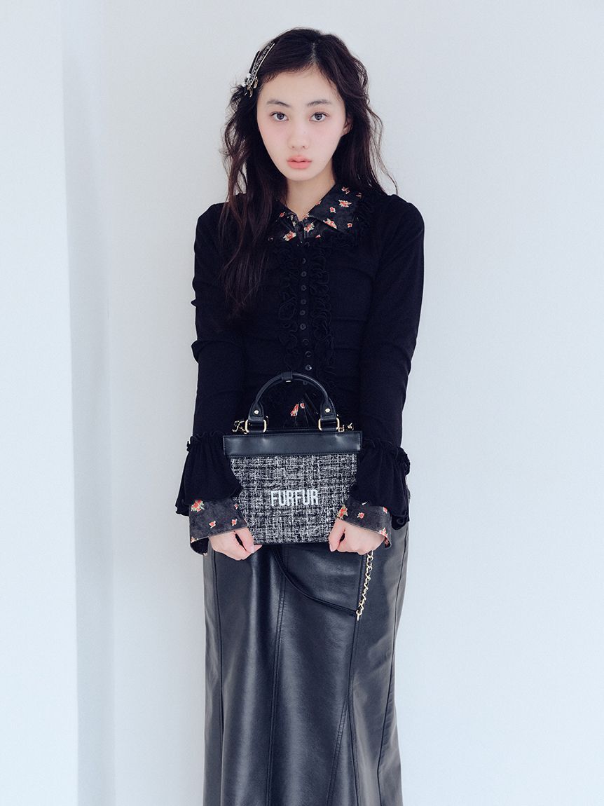 FURFUR「ツイード&times;ベロアヘアクリップセット」|ヘアバンド|